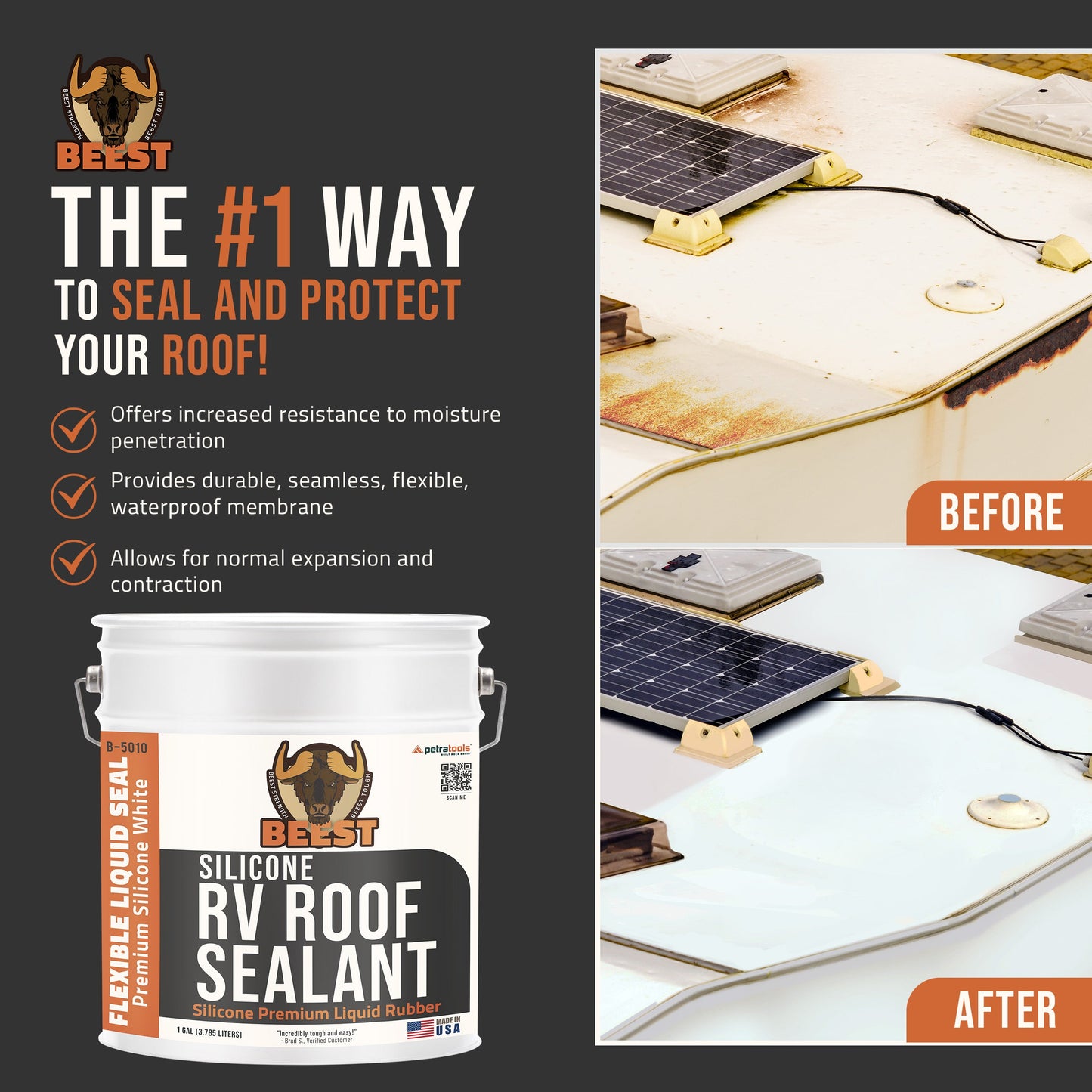 BEEST RV Roof Sealant (Silicone Premium Liquid Rubber)
