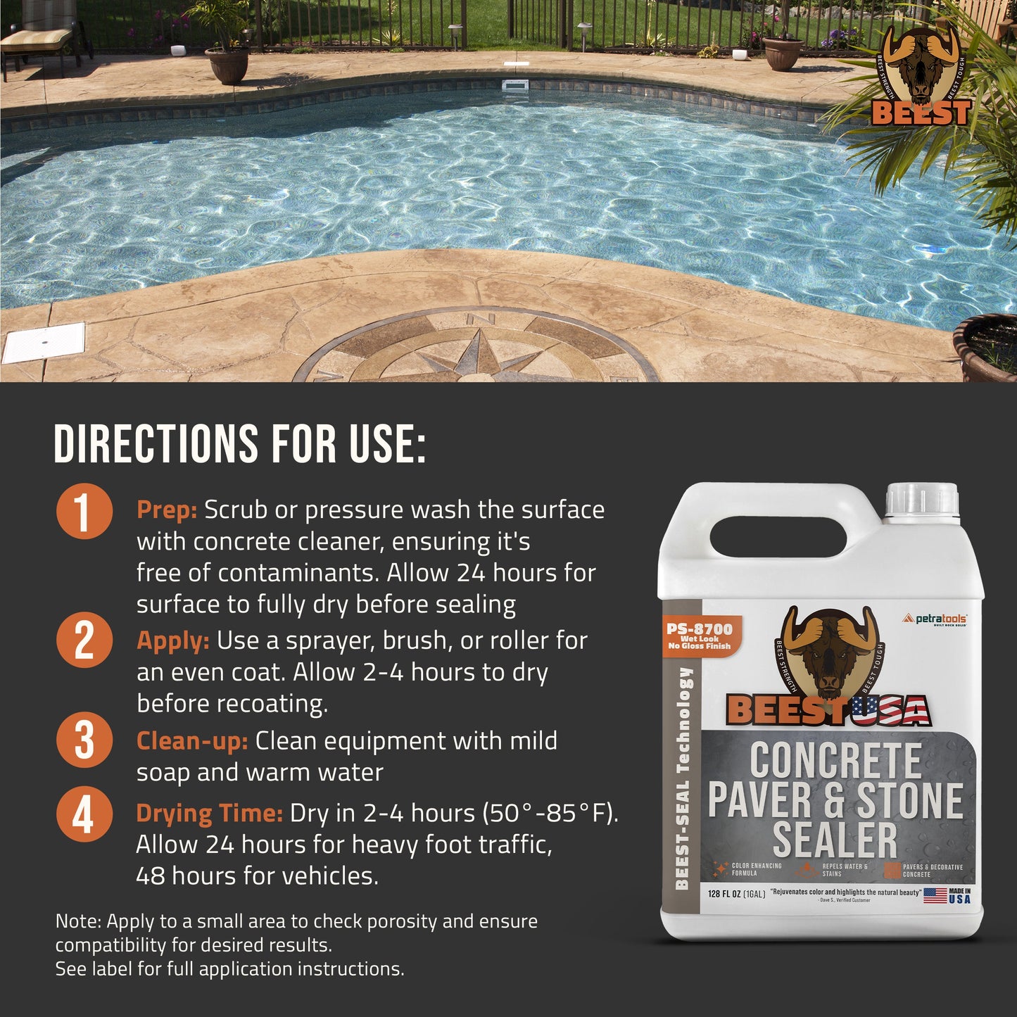 BEEST PS-8700 Concrete, Paver, and Stone Sealer