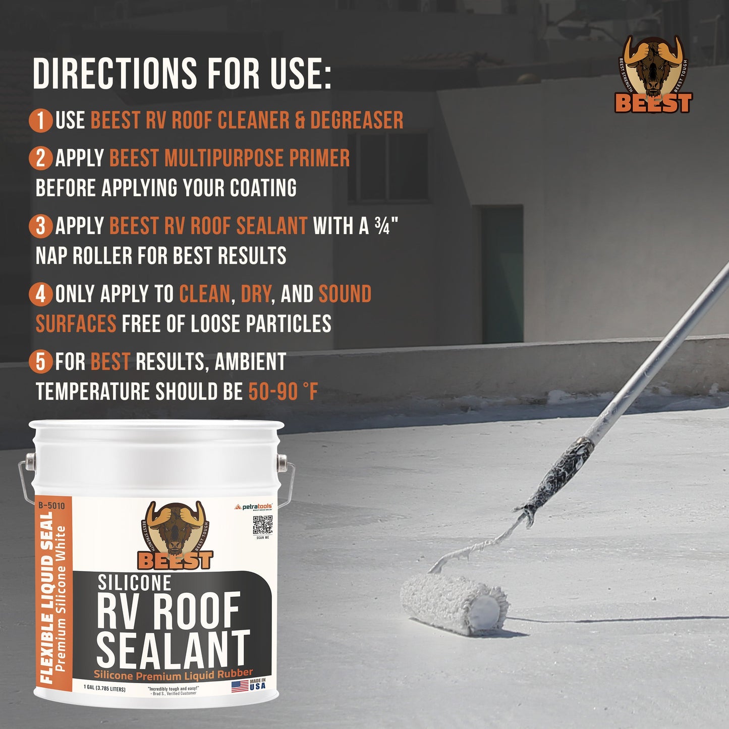 BEEST RV Roof Sealant (Silicone Premium Liquid Rubber)