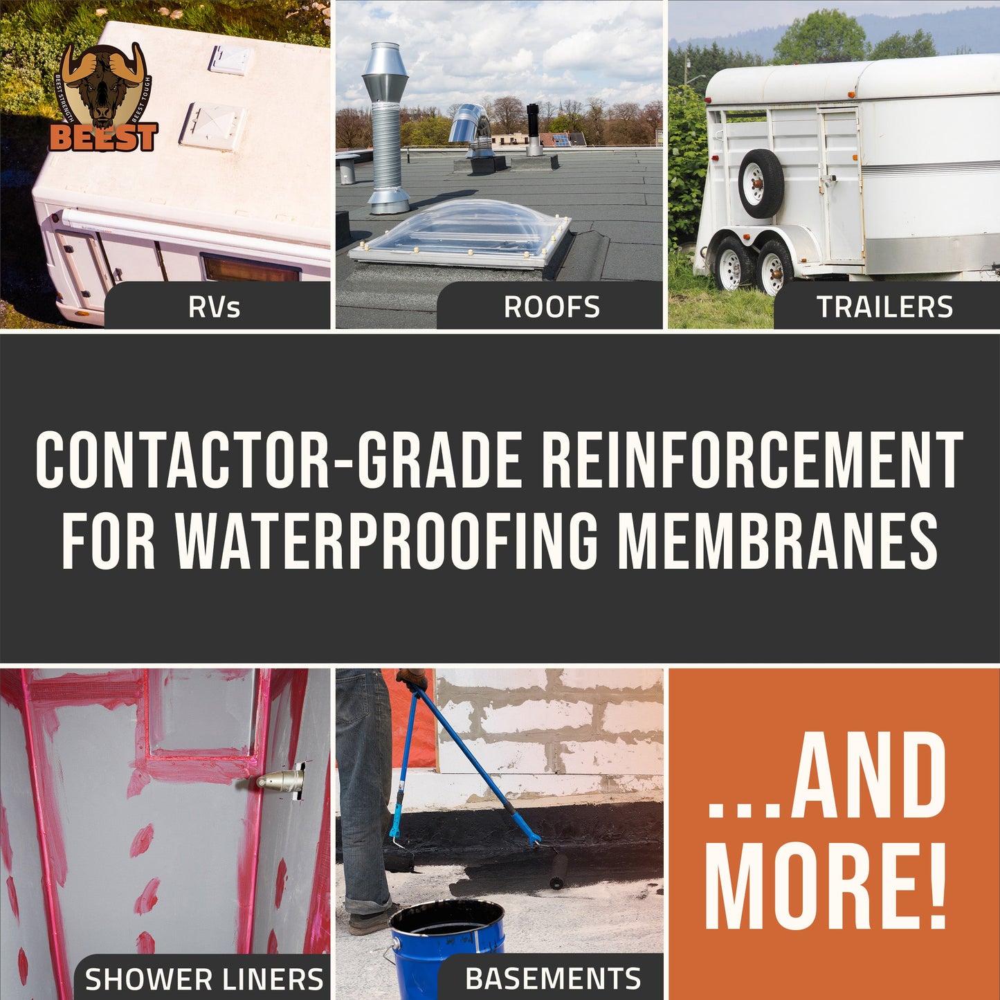 BEEST SeamSecure Fabric - 100% Stitch-Bonded Polyester Waterproofing Membrane