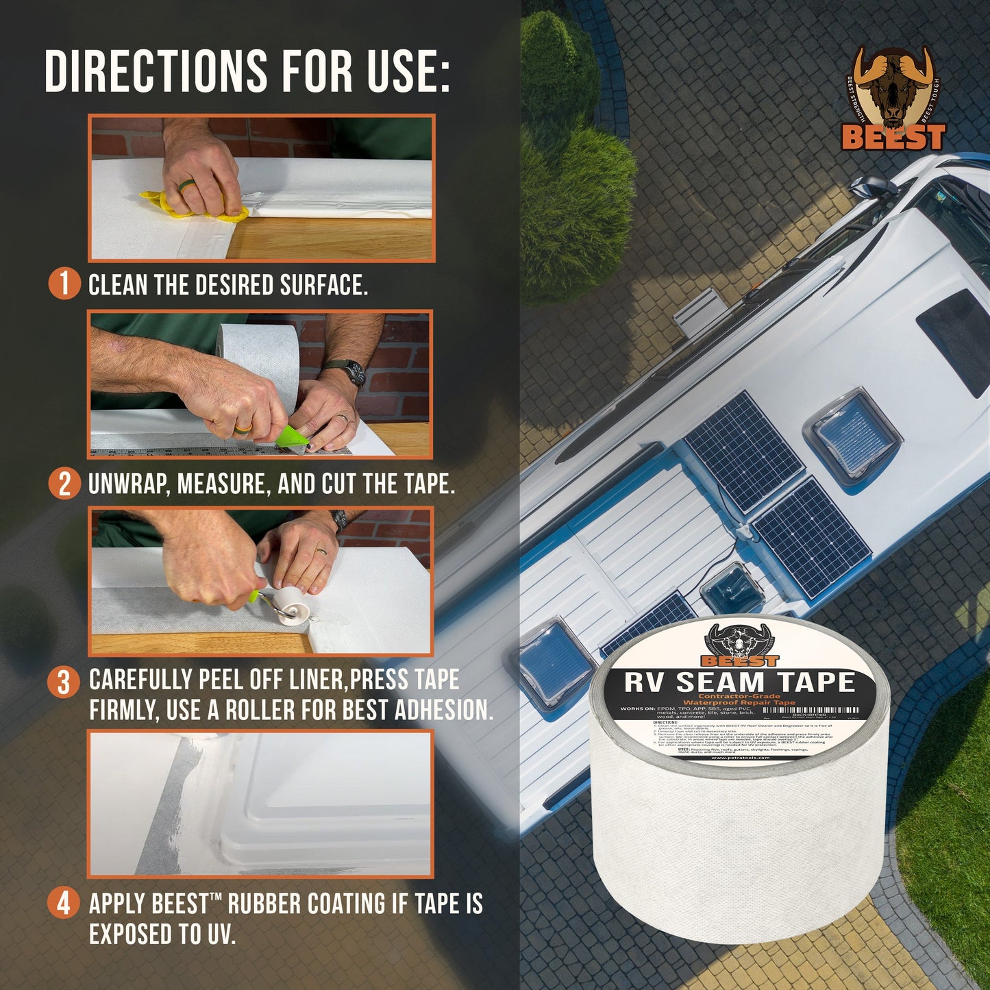 BEEST RV Seam Tape, Waterproof Tape & RV Roof Sealant
