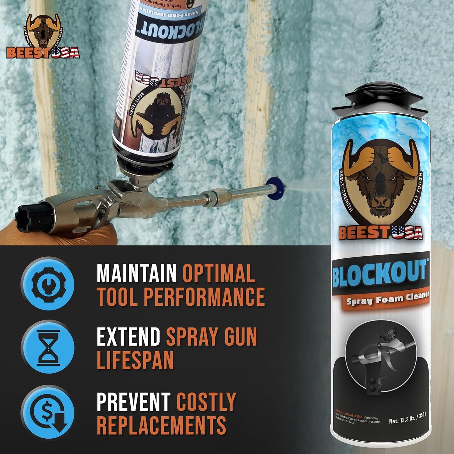 BEEST - Spray Foam Gun Cleaner - 12.3 oz Can